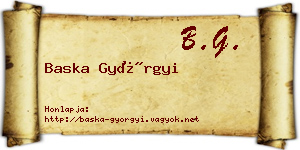 Baska Györgyi névjegykártya